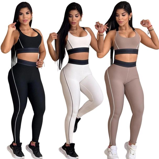 Women's High-Waisted Yoga Set With Built-in Bra - Breathable Workout Outfit For Summer - Seamless Tummy Control Leggings & Sports Top_desvips.com