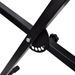 Black Steel X-Shaped Keyboard Stand And Stool Set - Adjustable Height - Foldable Design - Non-Slip Rubber End Caps - Easy Transport And Storage_desvips.com
