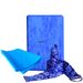 Camouflage Block Blue Three-Piece Latex Towel Pattern Stretch Strap Yoga Fitness Dance Stretching Aid Set_desvips.com