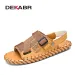 DEKABR Men's Tide Summer New Mesh Outdoor Leisure Hollow Sandals Beach Handmade Quality Fashion Men Shoes 90Fb_desvips.com