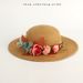 for Women, Summer Sunshade Small Hat, Fashionable Flower Edge Beach Sun Protection Lace Floral Large Brim Straw Hat_desvips.com