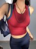 Women's Large Size New Running Training Fitness Pilates Yoga Suit With Chest Pad_desvips.com