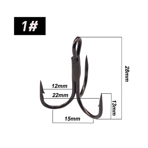 KESFISHING 12pcs Fishing Hook Carbon Steel Barbed Fishhooks Super Sharp Triple Hooks Tackle Accessories With Box_desvips.com