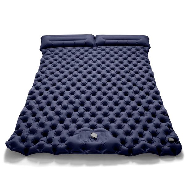 Outdoor Camping Double Inflatable Mattress Extra Wide Sleeping Pad Ultralight Folding Bed Air Mat_desvips.com