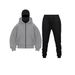New Double Hood Hooded Sweatshirt DIY Plain Men And Women Autumn Winter Couple Zipper Hoodie Sweatpants Set_desvips.com