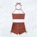 bikini2025 New European And American High Waist Strap Tie Two-Piece Swimsuit For Women Summer Boxer Sports Beach Bikini_desvips.com