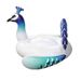 Inflatable Blue Peacock Ride - Floating Animal Pool Float For Kids & Adults (Heavy-Duty PVC 150cm Comfortable Seat & Handles Easy To Inflate)_desvips.com