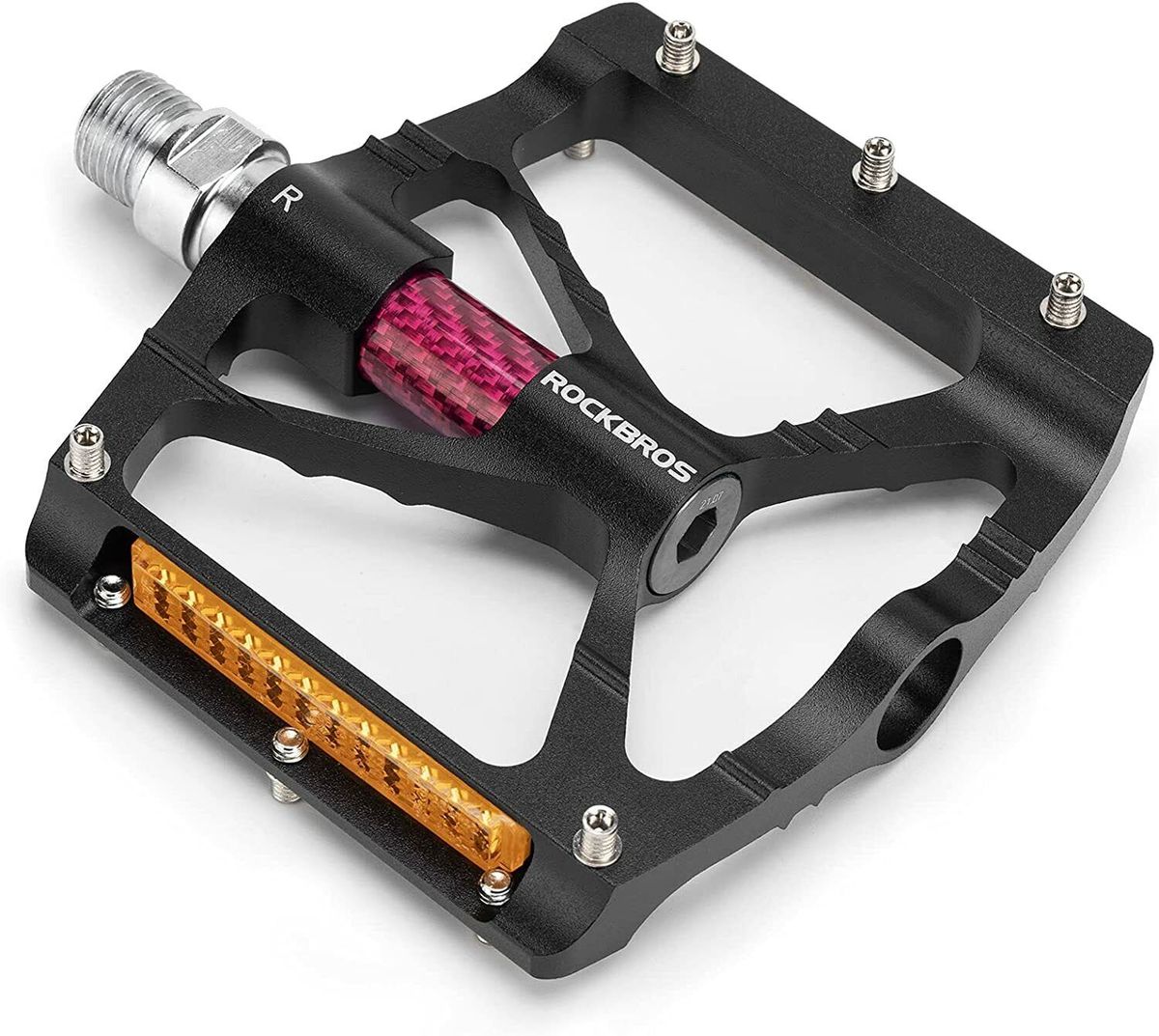 ROCKBROS Bicycle Pedals, 9/16" Aluminum Flat Platform MTB Pedals_desvips.com