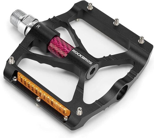 ROCKBROS Bicycle Pedals, 9/16" Aluminum Flat Platform MTB Pedals_desvips.com