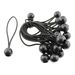 RLECS 20PCS 6 Inch Elastic Ball Rope, 4mm Thickness, Black, Heavy Duty, Waterproof Canvas, Elasticated Tie For Fixing Tent, Securing Furniture Cover,_desvips.com