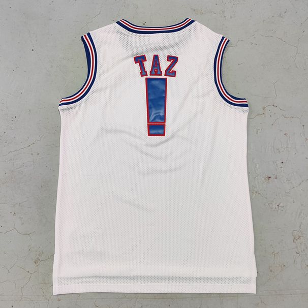 Trillest Space Jam Bugs 1 Lola 10 Murray 22 TAZ D.Duck 2 White Tune Squad Basketball Jersey Men For Halloween Party_desvips.com