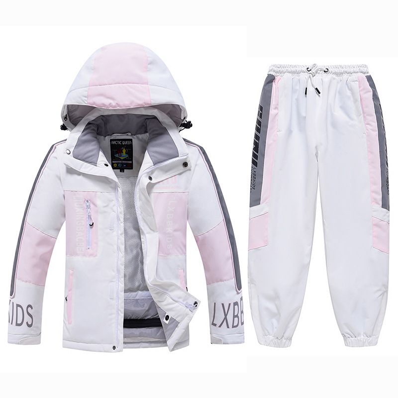 New Boys Girls Suit Set Winter Outdoor Windproof Water-Resistant Warm Thickened Children's Ski Jacket And Pants_desvips.com