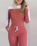 Women's Clothing new outdoor sports color matching long sleeved trousers comfortable casual suit for women_desvips.com