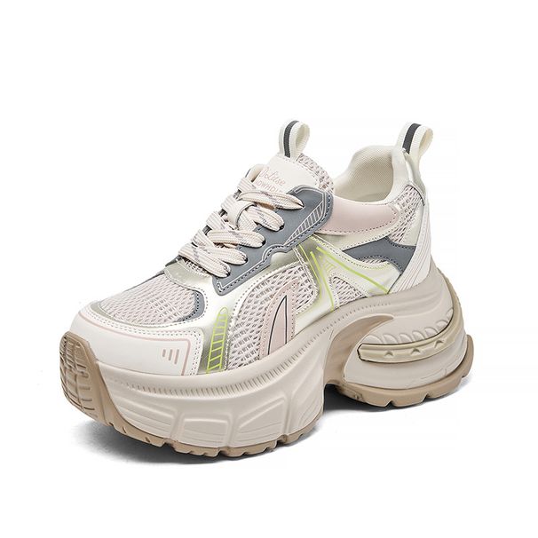 Platform Dad Shoes For Women 2025 Spring New Versatile Breathable Height Increasing Lightweight Casual Sneakers_desvips.com