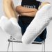 Men's Mid Tube Socks Thickened Cotton Towel Bottom Sports Socks Long Tube Terry Basketball Socks Sweat Absorbent Student White Socks_desvips.com