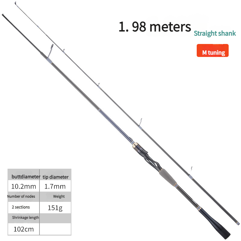 Metal Master Lure Carbon M Hardness Straight Handle Long Casting Fishing Rod_desvips.com