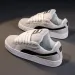 Trendy Low Top Versatile Student Genuine Soft Leather Women's Board Shoes, Casual Classic Sports Breathable Suede White Shoes_desvips.com