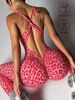 Seamless Yoga Jumpsuit Leopard Print With Removable Breast Pads Cross Strap Sports Fitness Body Building_desvips.com