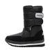 Warm Dropshipping Winter Outdoor Black Fabric Surface In Stock Velcro Adhesive Round Toe Flat Heel Men's Snow Boots Cotton_desvips.com