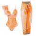 New Sexy One-piece Swimsuit For Women Hot Spring Fashion Slimming Swimsuit Chiffon Split Beach Dress Set_desvips.com