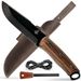 BeaverCraft Bushcraft Knife With 5-inch Fixed Carbon Steel Blade, Full Tang Construction, Fire Starter, And Leather Sheath - 9.8-inch Overall Length F_desvips.com