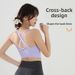 Women's Fitness One-Piece Sports Bra High-Strength Back Support Shockproof Side Breast Collection Yoga Quick-Dry Vest_desvips.com