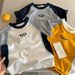 Children's Letter Print T-shirt Boys, Short Sleeve, 2026 Summer New Style, Toddler Raglan Sleeve Color Block Trendy Baby_desvips.com