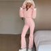 Women's Winter Ski Jumpsuit - Fleece-Lined Thermal Snowsuit With Hood & Belt, Korean Style Casual Warm Outfit For Skiing & Snowboarding_desvips.com