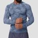 KOOSSOASIS American Seamless Jacquard Sports Casual Core-Absorbing Long-Sleeve T-Shirt Slim Fit Quick-Drying Fitness Training Top 1083_desvips.com