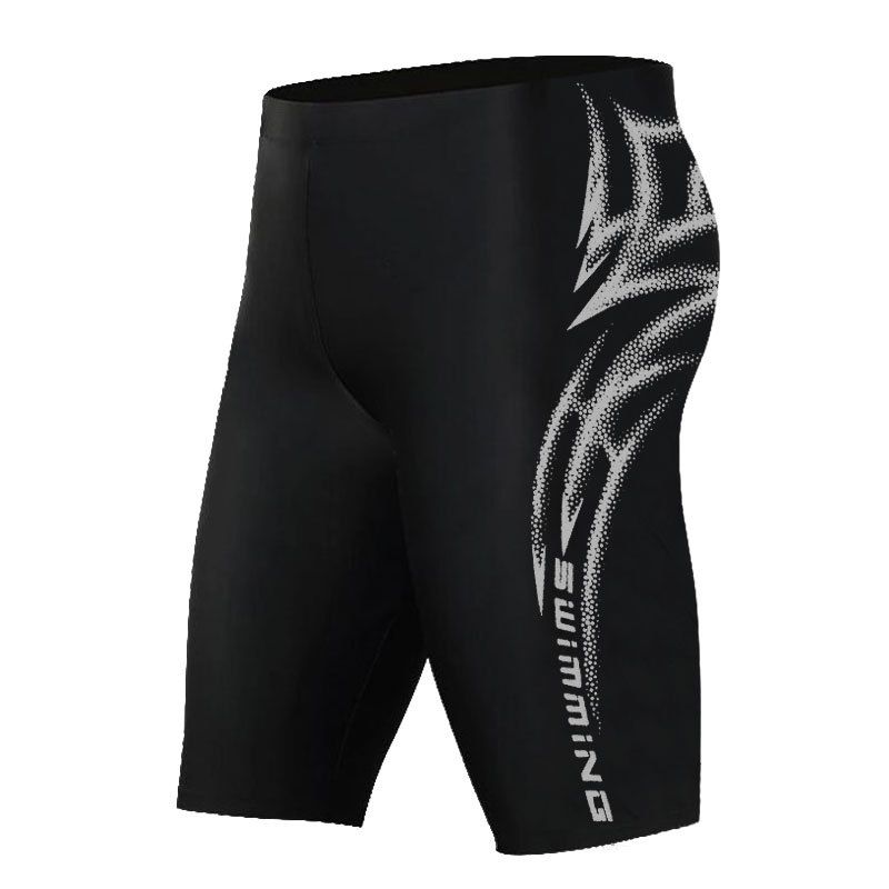 Long Swim Five-Point Professional Adult Swimming Hot Spring Men's Racing Sports Large Size Swimwear Anti-Embarrassment_desvips.com