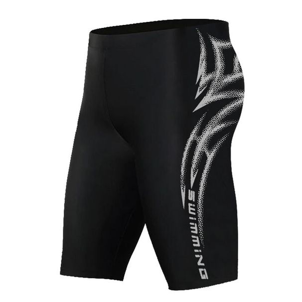 Long Swim Five-Point Professional Adult Swimming Hot Spring Men's Racing Sports Large Size Swimwear Anti-Embarrassment_desvips.com