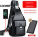 Men's Charging Chest With Wallet Fashion Casual Single Shoulder Leather Crossbody Waterproof Waist Bag_desvips.com