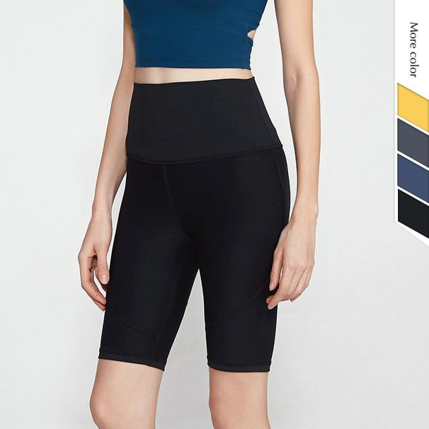 2025 New High-Waisted Tight Sports For Women Quick-Dry Elastic Running Fitness Five-Point Shorts Peach Yoga Pants_desvips.com