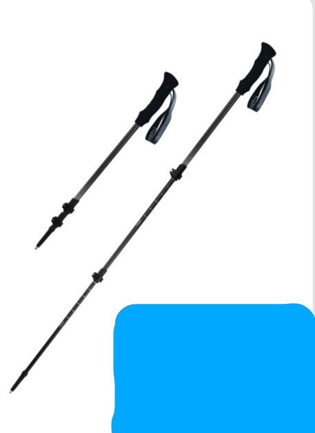 Fiber Trekking Carbon Ultra-Light Three-Section Telescopic Pole Men And Women Professional Outdoor Hiking Cane Climbing_desvips.com