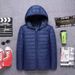 Autumn Winter Solid Color Casual Men's Jacket Hooded Slim Fit Cotton Coat For Middle-Aged And Young Men_desvips.com
