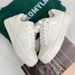 Ins Niche White Warm Casual Sports National Trend Couple Skateboard Breadboard Cotton Shoes Versatile_desvips.com