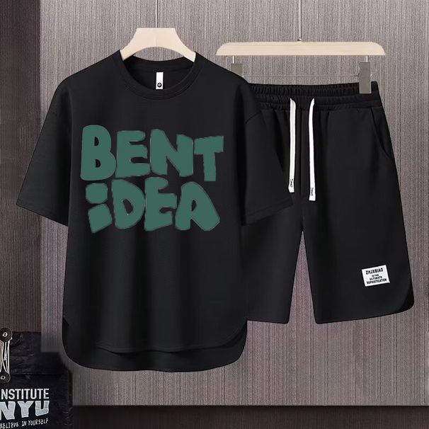 Men's Clothing 2024 Waffle Casual Summer Suit Men's Loose Teen Short sleeved T shirt Shorts Handsome Two piece Suit_desvips.com