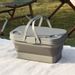 Outdoor folding storage box Spring camping folding table picnic portable storage basket Picnic basket comes with small table board_desvips.com