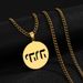 Cross-border Stainless Steel Punk Hip-hop Style Cut-out Rune Round Pendant Necklace, Versatile Unisex Fashion Accessory_desvips.com