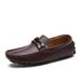 New leather men's doudou shoes Breathable casual driving shoes_desvips.com