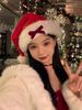 Internet Celebrity Photo Bowknot Hat Gift Red New Year Atmosphere Plush Christmas Decoration_desvips.com