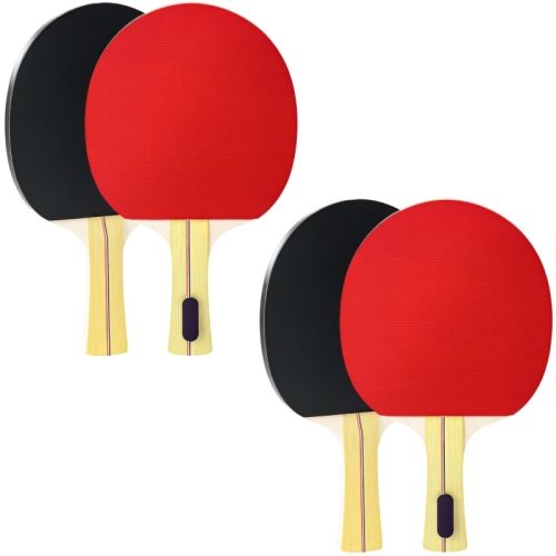 Tischtennisschläger Tischtennis Set Mit Four Tischtennisschlägern, Eight Tischtennisbällen Tragetasche Für Drinnen & Draußen_desvips.com