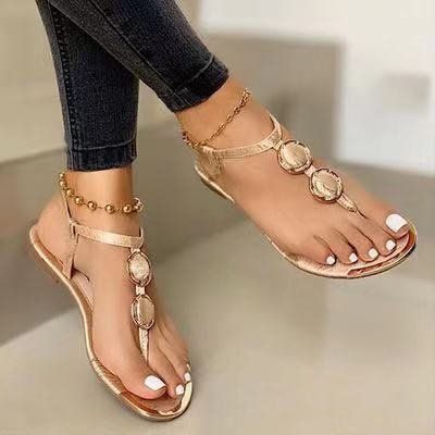 Summer new casual flat toe beach plus-size sandals_desvips.com