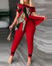 Women's Clothing fashion casual slit slant collar printed suit_desvips.com