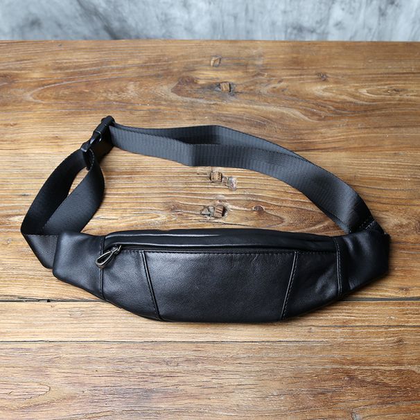 First Layer Cowhide Multi-Functional Outdoor Thin Men's Chest Bag_desvips.com