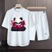 Men's Clothing 2024 Waffle Casual Summer Suit Men's Loose Teen Short sleeved T shirt Shorts Handsome Two piece Suit_desvips.com