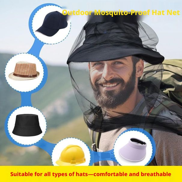 Breathable Outdoor Insect-proof Fishing Camping Anti-mosquito Sunscreen Hat, Unisex Anti-bee Mesh Hat_desvips.com