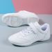 Girls White 6684 Leather Upper Cheer Shoes Breathable Aerobics Sneakers For Teenagers Youth Casual Athletic Footwear_desvips.com