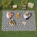 Outdoor Teppich Kunststoffteppich Doppelseitiges Design Wasserabweisend Für Terrasse Balkon Schwarz Weiß 152 X 243 Cm_desvips.com