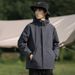 Spring Autumn Couple's Windproof Waterproof Hooded Jacket, Popular Patchwork Water-Repellent Outdoor Jacket For Men And_desvips.com